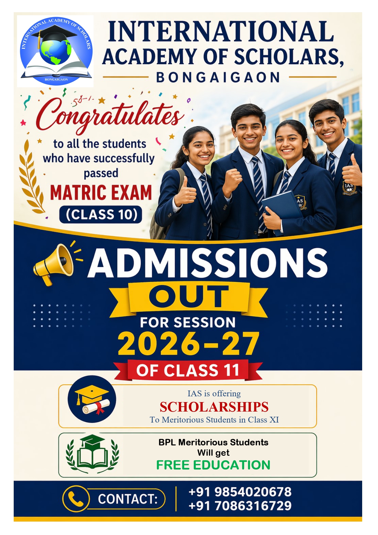 You are currently viewing 🎓 Admissions Open for Class 11 (2026–27) at International Academy of Scholars, Bongaigaon